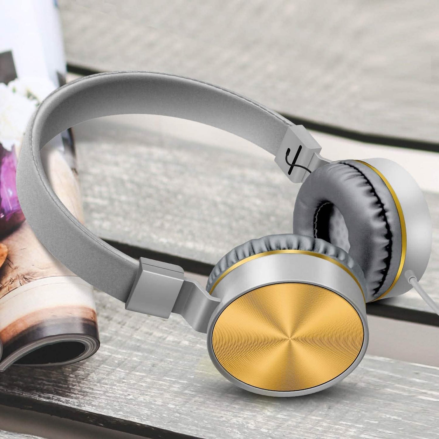 On-Ear-Kopfhörer mit integriertem Mikrofon, tragbares Audio-Headset mit verstellbarem Kopfbügel
