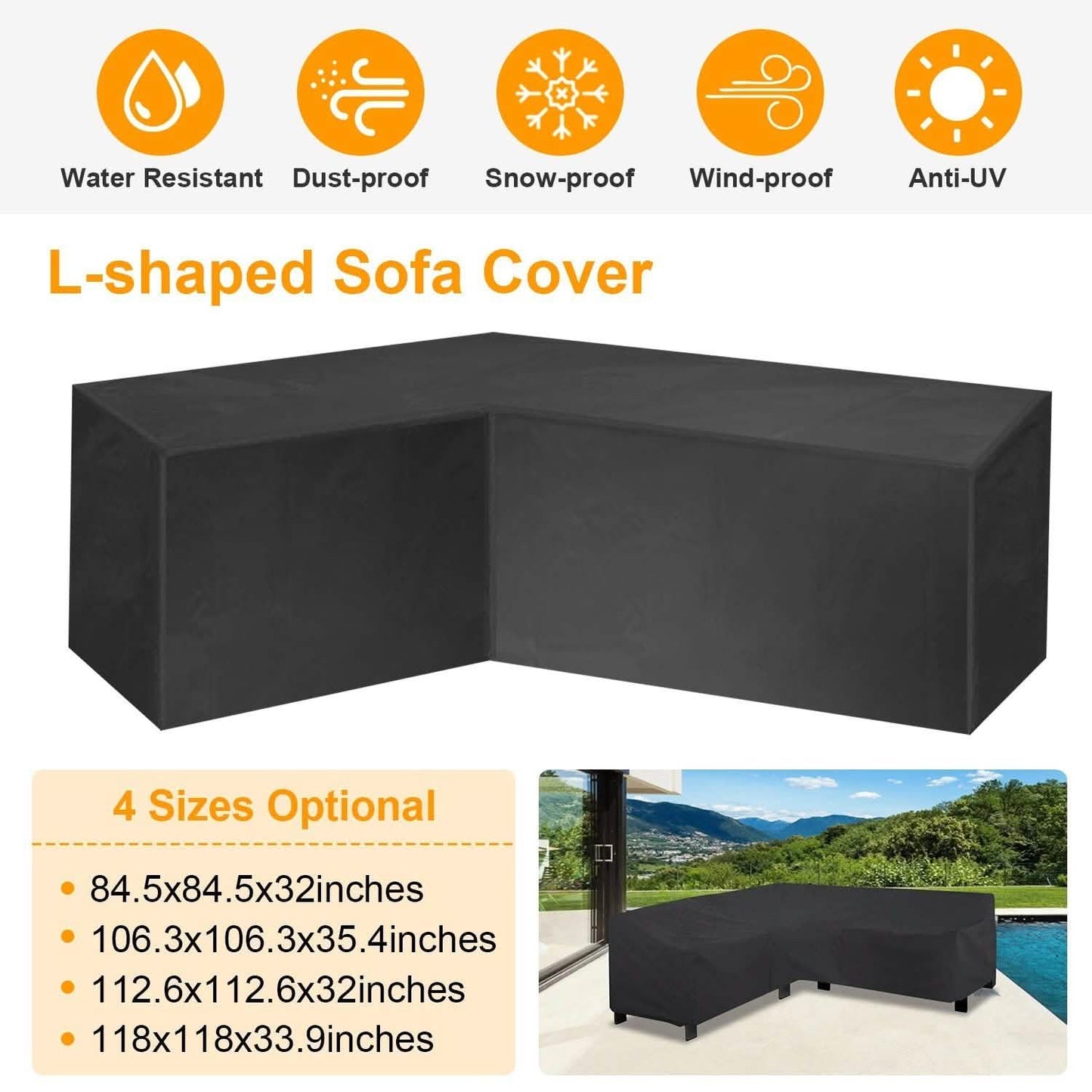 Outdoor L-förmige Sofaabdeckungen wasserabweisend