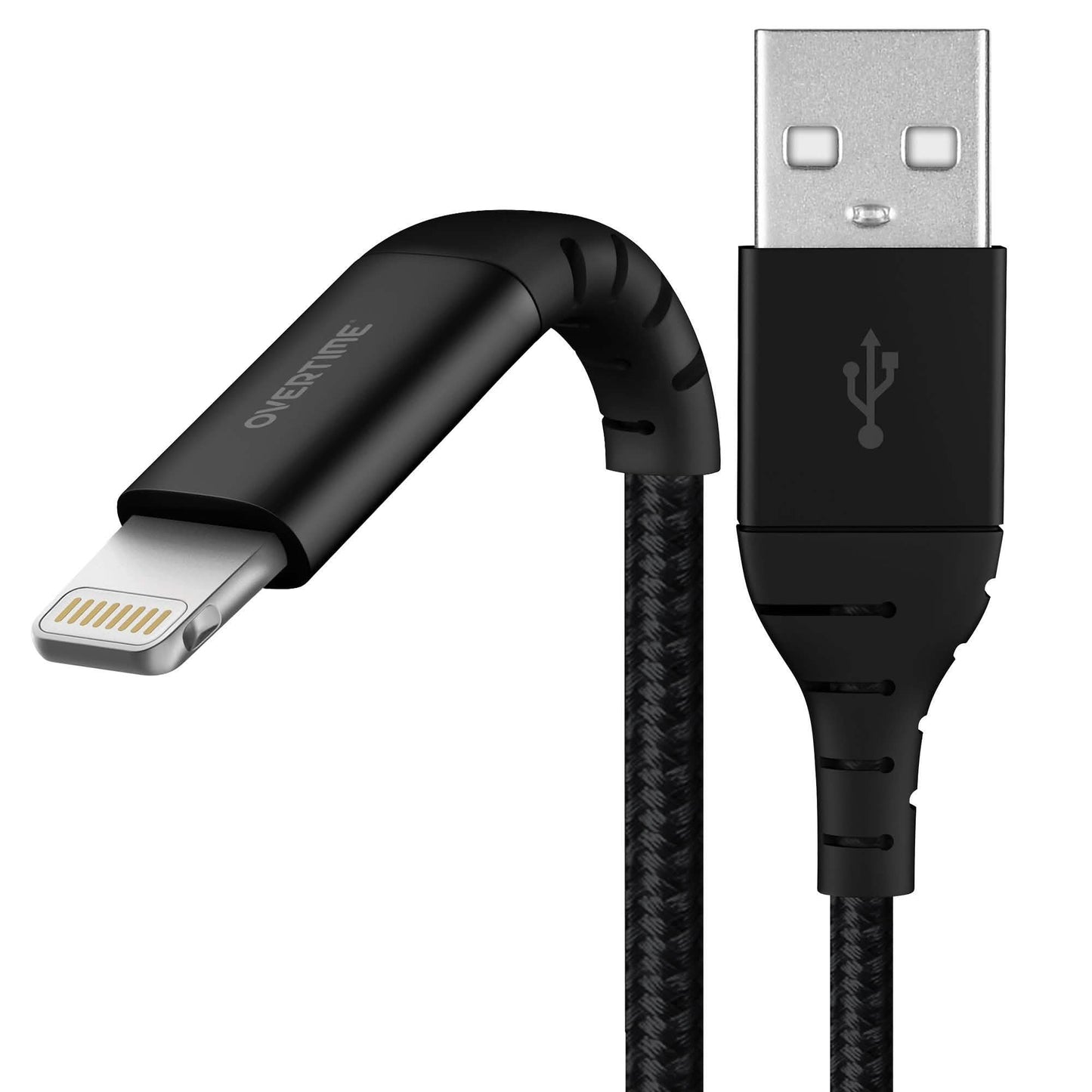 Overtime Apple Mfi Zertifiziertes iPhone Ladekabel 3m Extra Langes Nylon Geflochtenes Lightning Kabel - Schwarz
