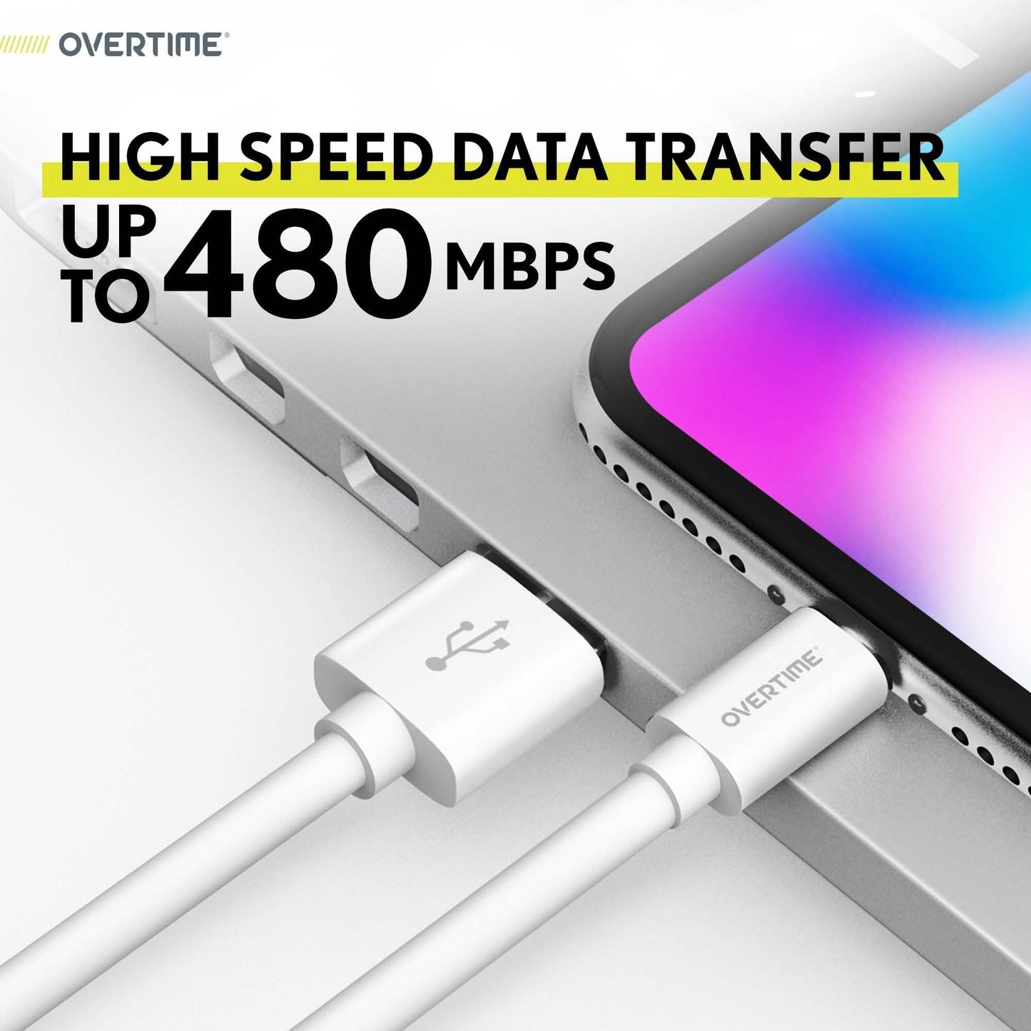 Overtime Apple MFi zertifiziertes Lightning-Kabel 3m mit Dual-USB-Wandladegerät
