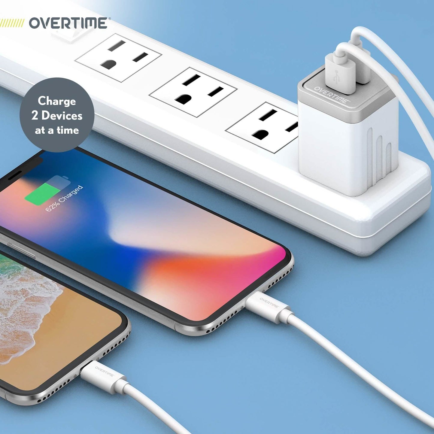 Überstunden Dual USB-Netzteil Schnelles Laden Netzstecker