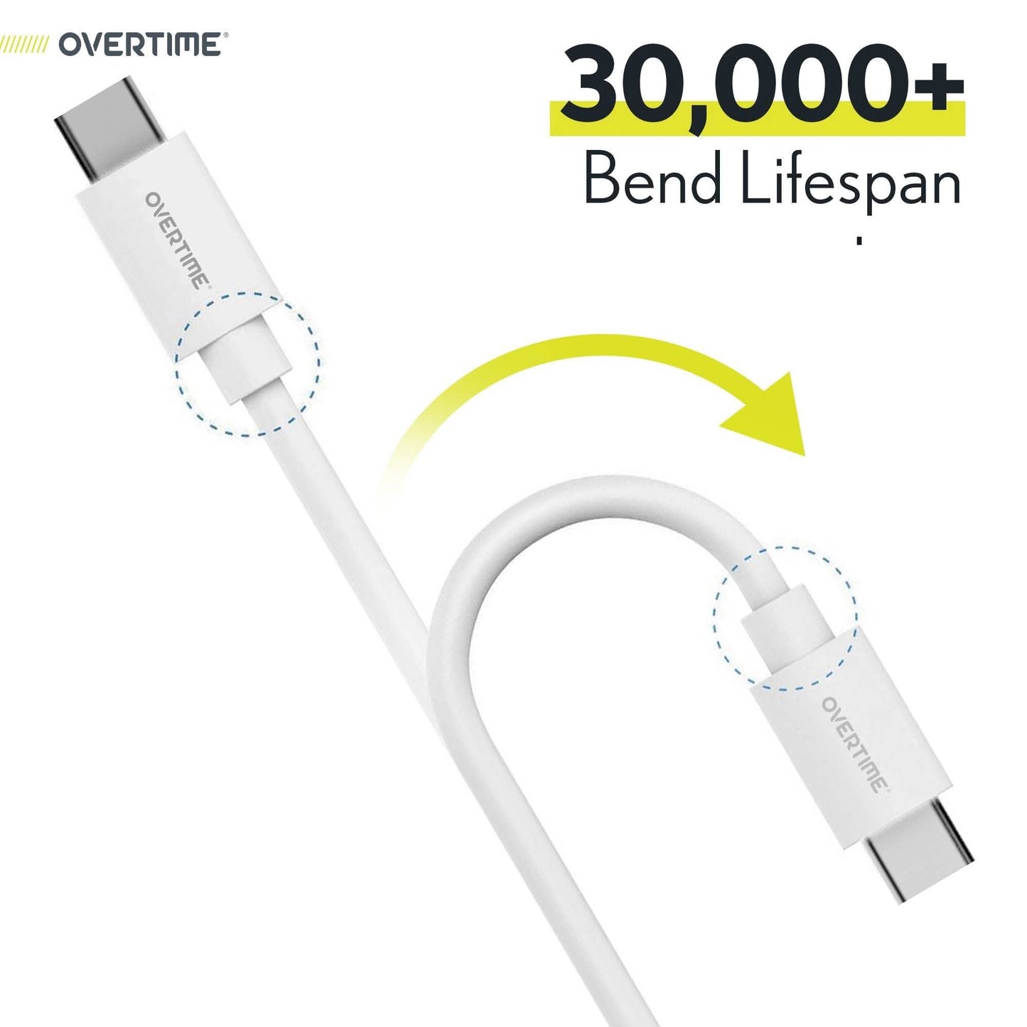Overtime Extra Long 3m USB-C auf USB-C Ladekabel