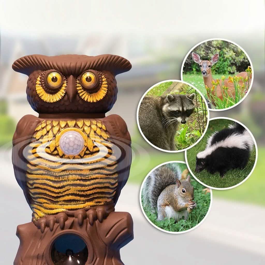 Eulen-Attrappe – vertreibt Gartenschädlinge wie Waschbären, Rehe, Kaninchen, Eichhörnchen, Mäuse und andere Tiere