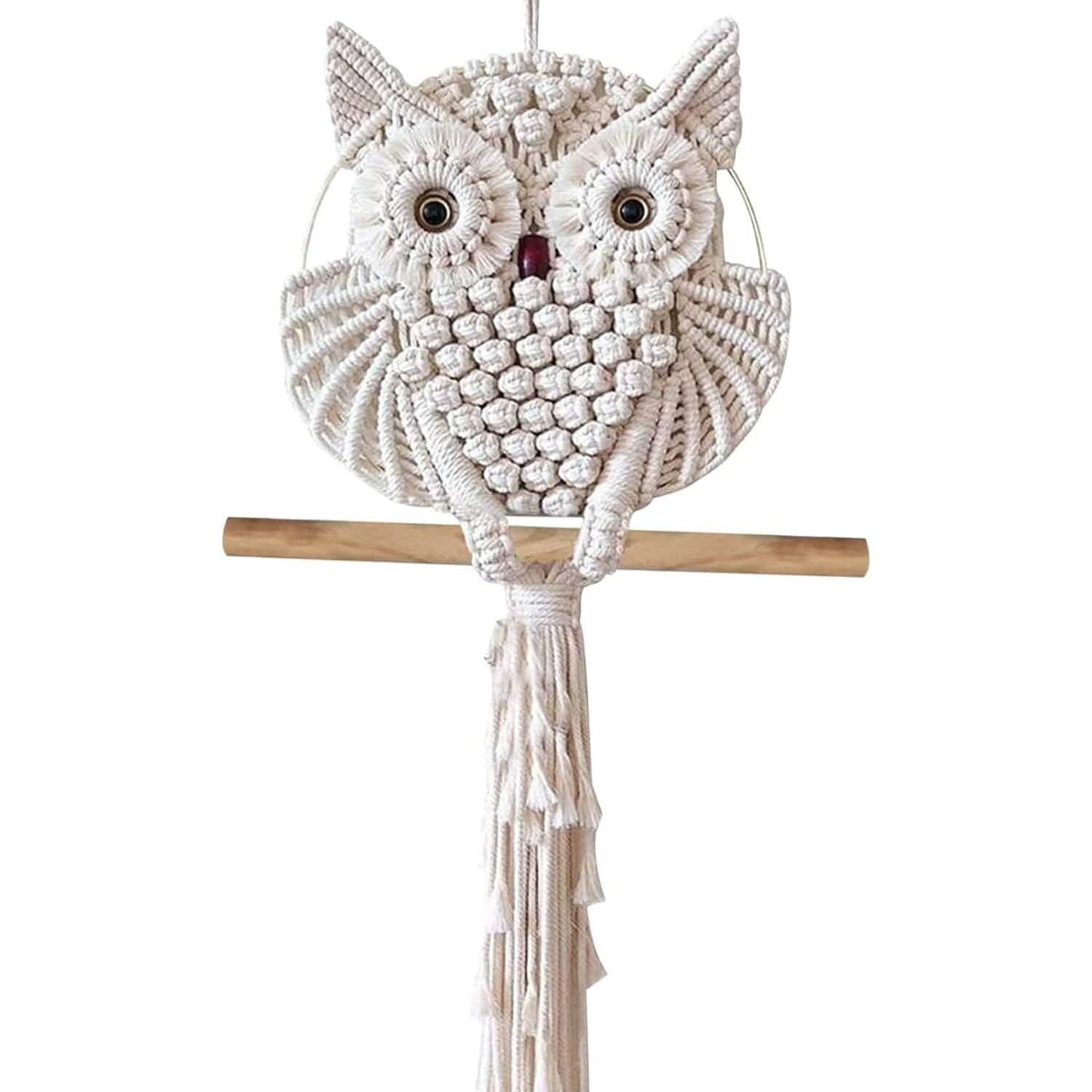 Eule Makramee Wandteppich Boho Wandbehang