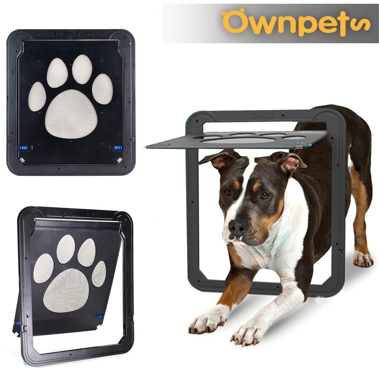 OWNPETS Haustier-Hundeklappe mit Magnetverschluss für Fliegengittertüren
