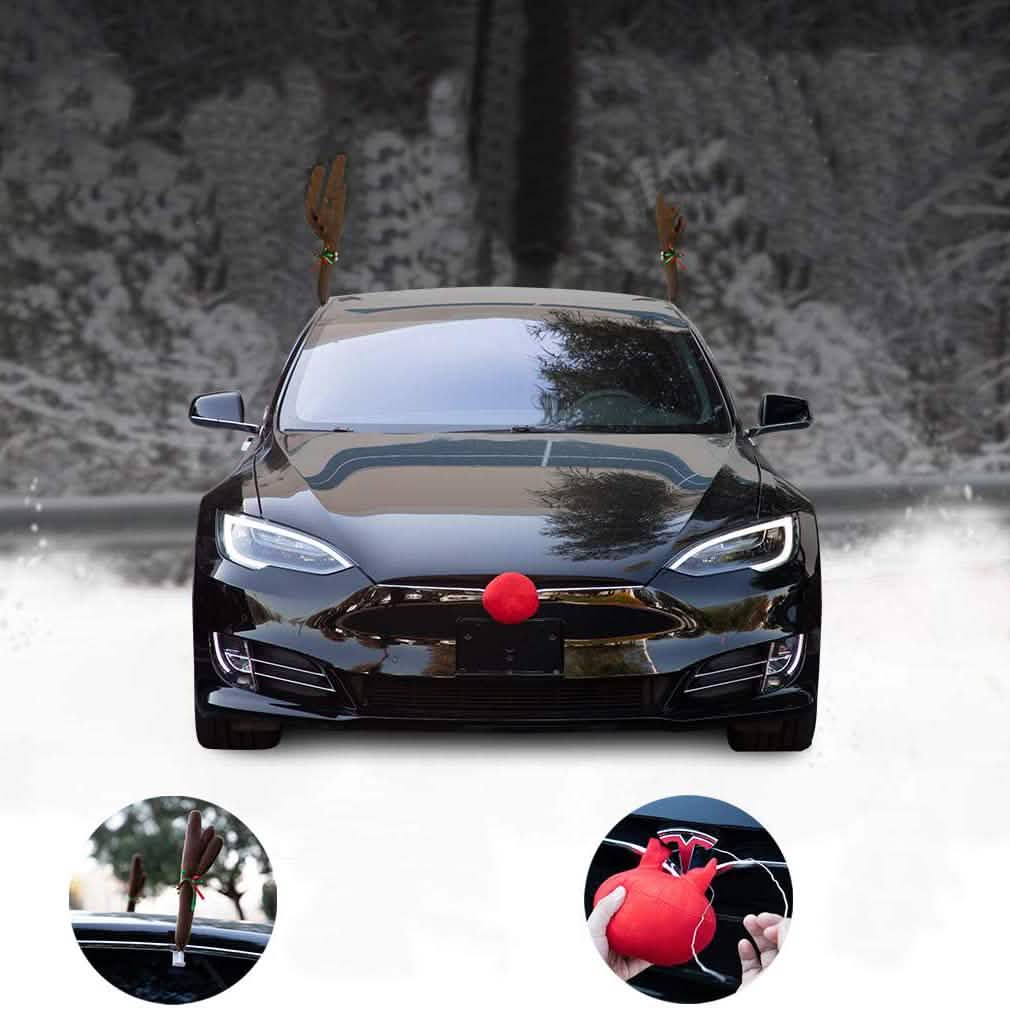 OxGord Auto-Rentiergeweih & Nase Weihnachtskostüm