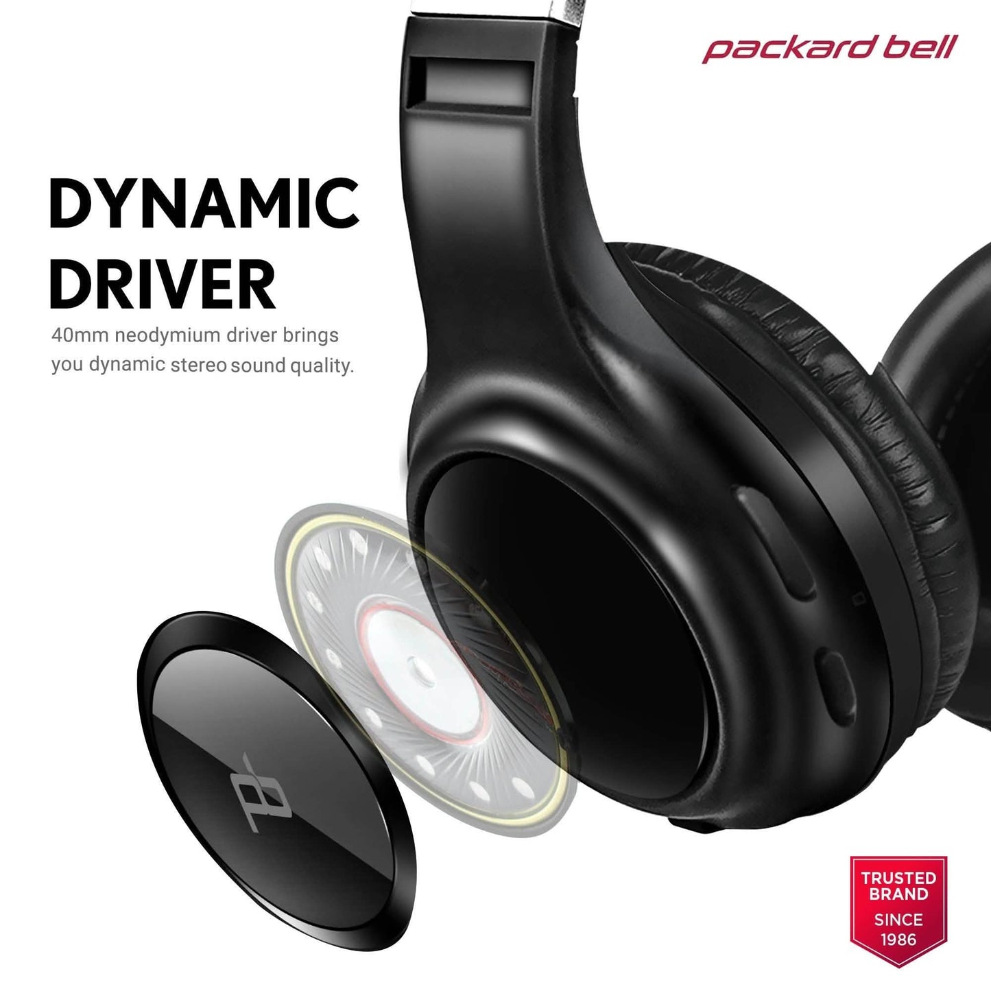 Packard Bell Dynamic Audio Kabellose Kopfhörer – Wiederaufladbares HD-Headset