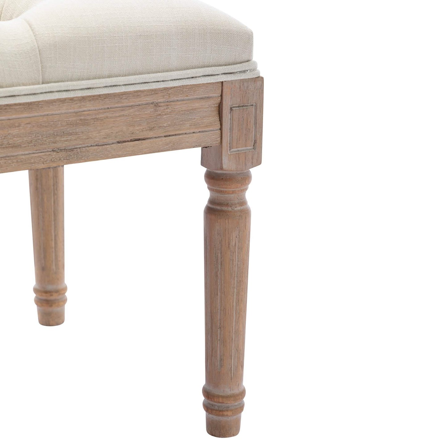 Gepolsterter quadratischer Hocker mit Kautschukholzbeinen