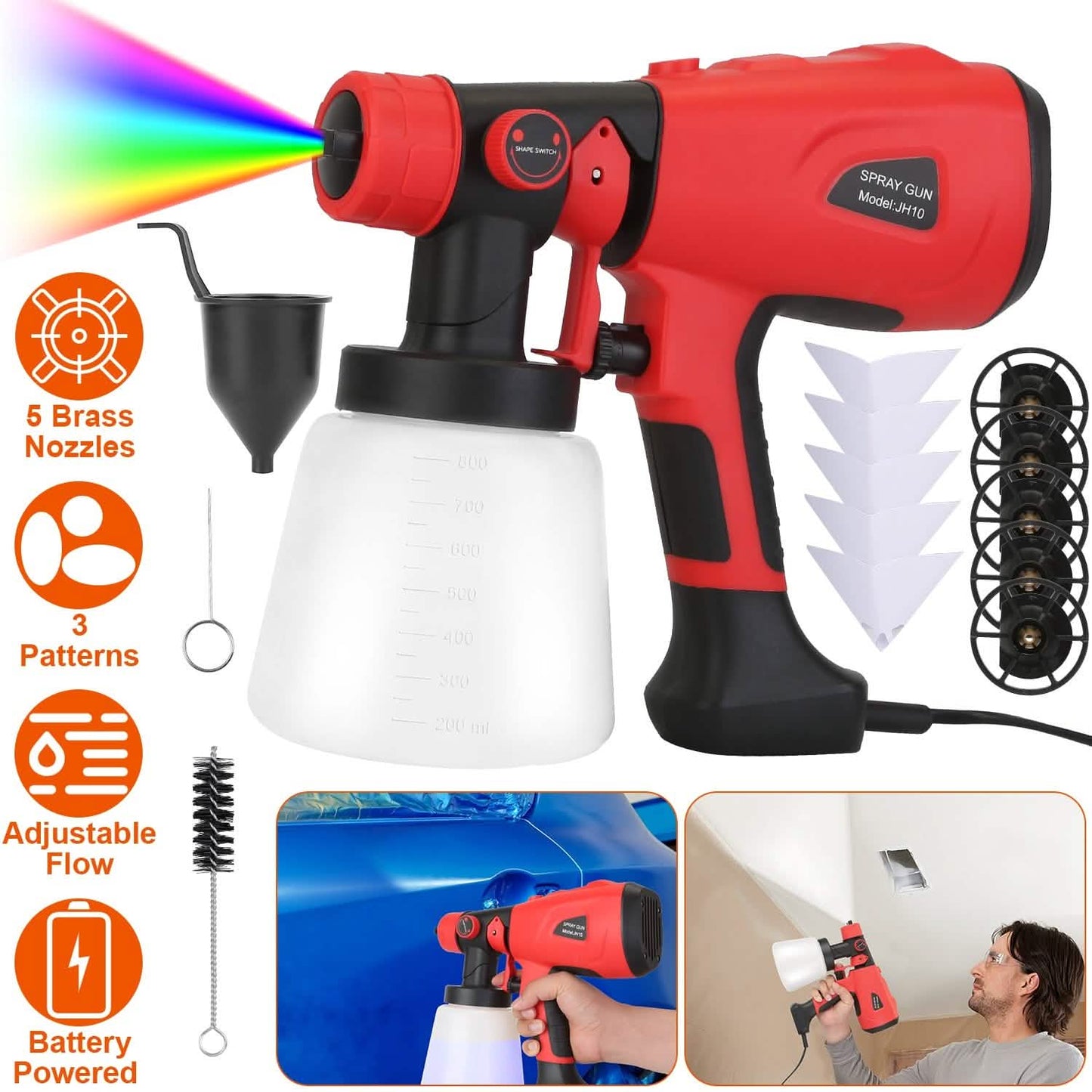 Farbsprühgerät HVLP Handheld Painter mit 3 Sprühmustern