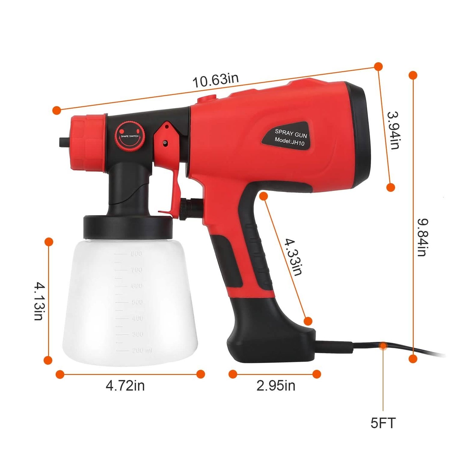 Farbsprühgerät HVLP Handheld Painter mit 3 Sprühmustern