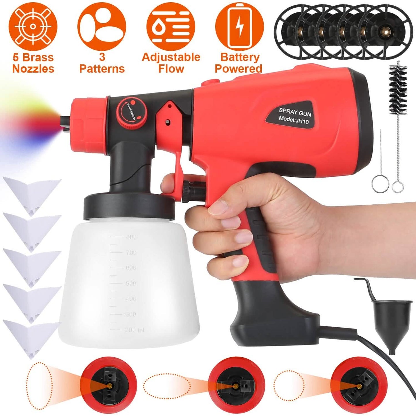 Farbsprühgerät HVLP Handheld Painter mit 3 Sprühmustern