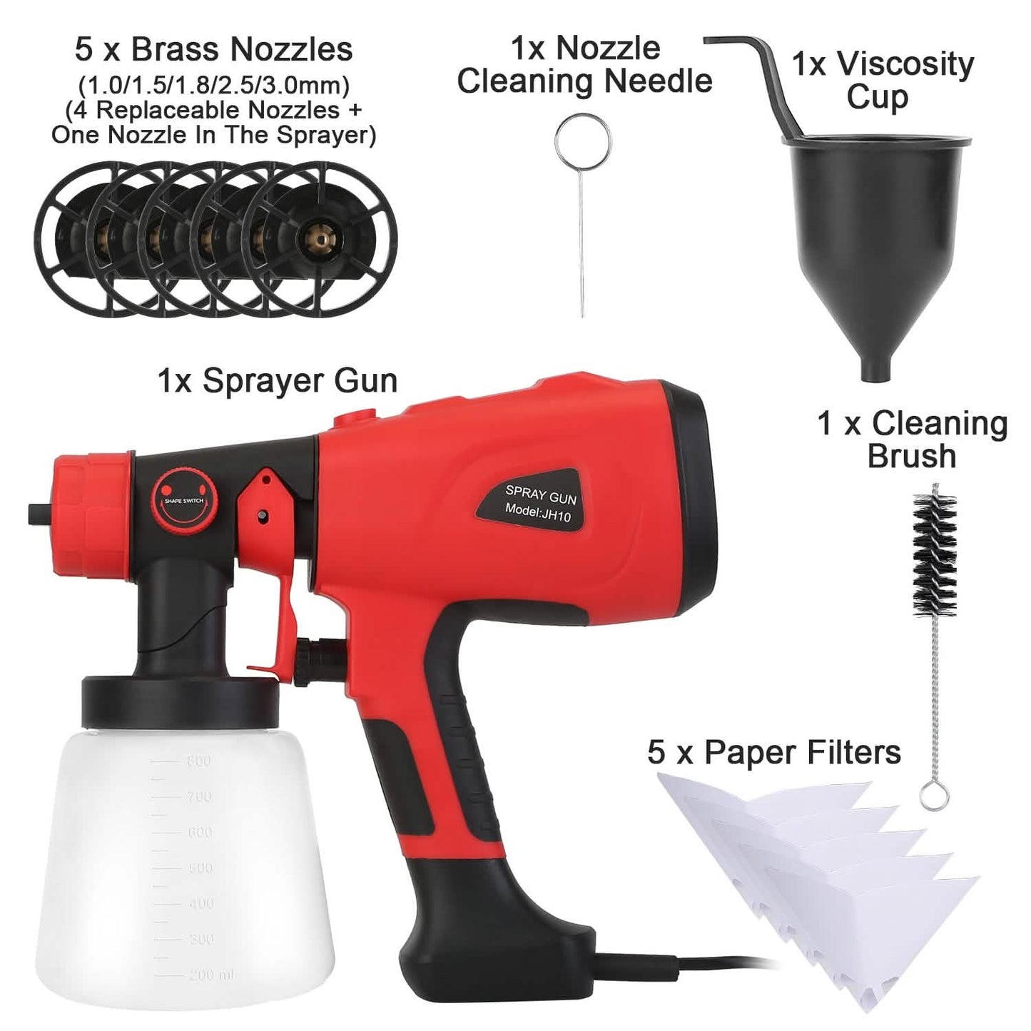 Farbsprühgerät HVLP Handheld Painter mit 3 Sprühmustern