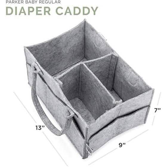 Parker Baby Windel-Caddy – Aufbewahrungskorb für das Kinderzimmer und Auto-Organizer für Windeln und Feuchttücher