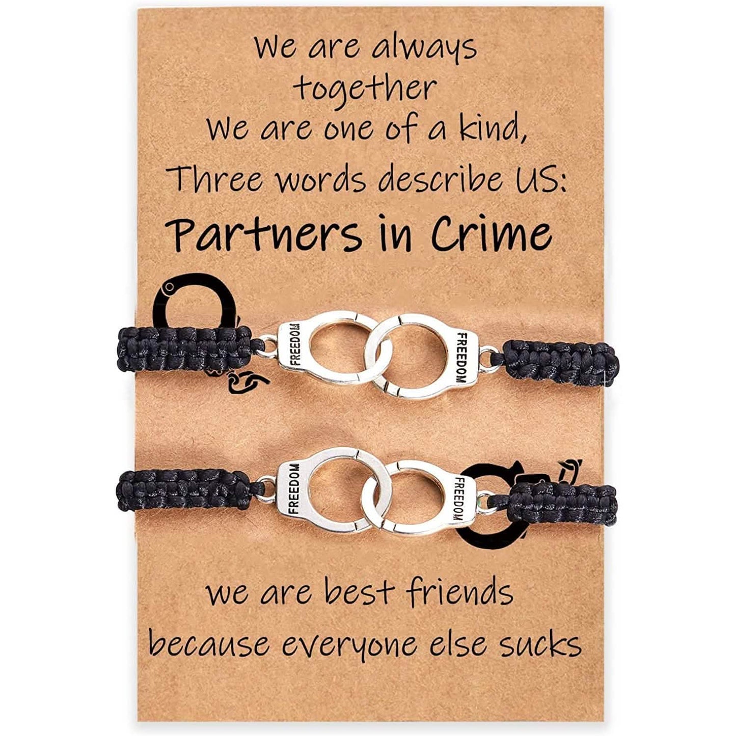 Partner in Crime Handschellen-Freundschaftsarmbänder