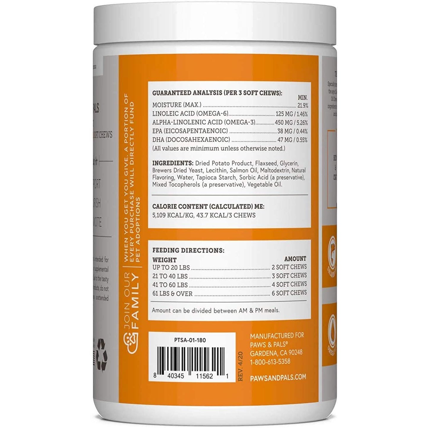 Paws & Pals Wild Alaskan Lachsöl Omega 3 und 6 für Hunde und Katzen