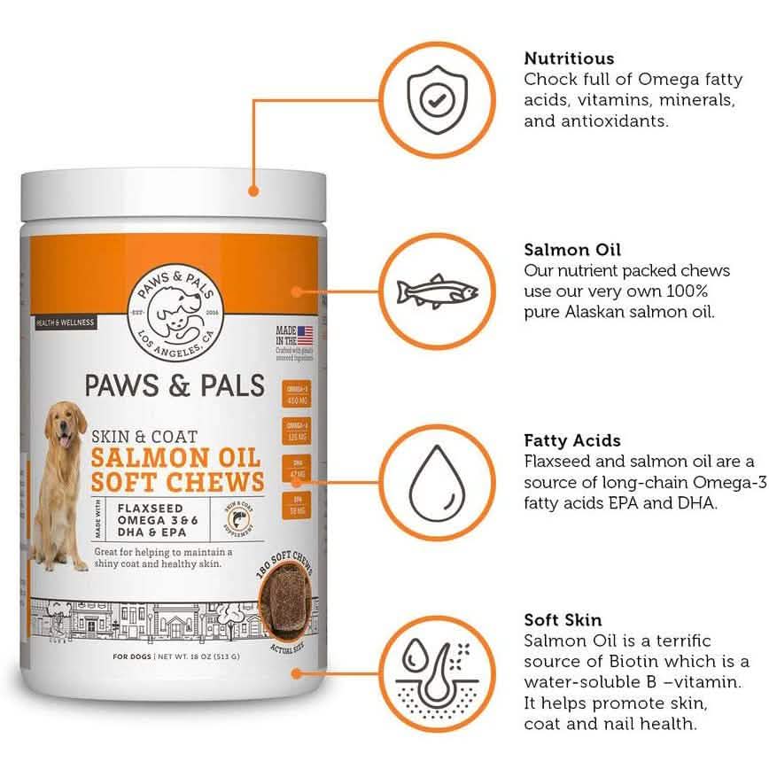 Paws & Pals Wild Alaskan Lachsöl Omega 3 und 6 für Hunde und Katzen