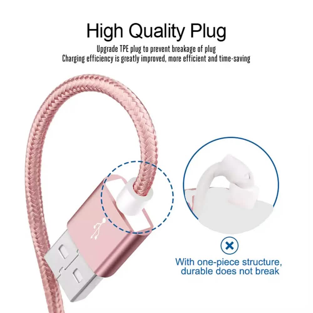 PBG XL 10Fuß Nylon geflochtenes Lightning Kabel