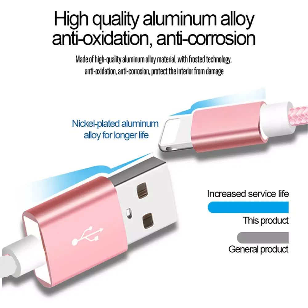 PBG XL 10Fuß Nylon geflochtenes Lightning Kabel