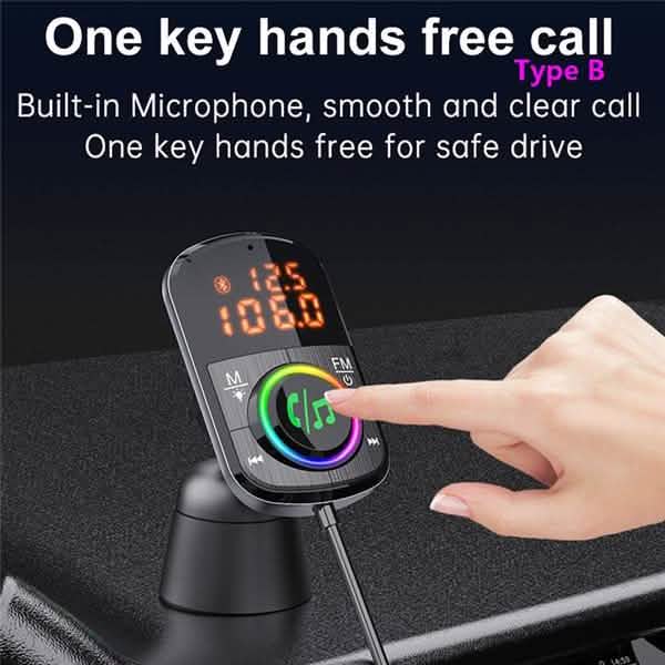 PD18W und QC3.0 Bluetooth 5.0 Autoradio-Adapter Dualer Schnellladeanschluss Drahtloser FM-Audio-Freisprechanlage Empfänger