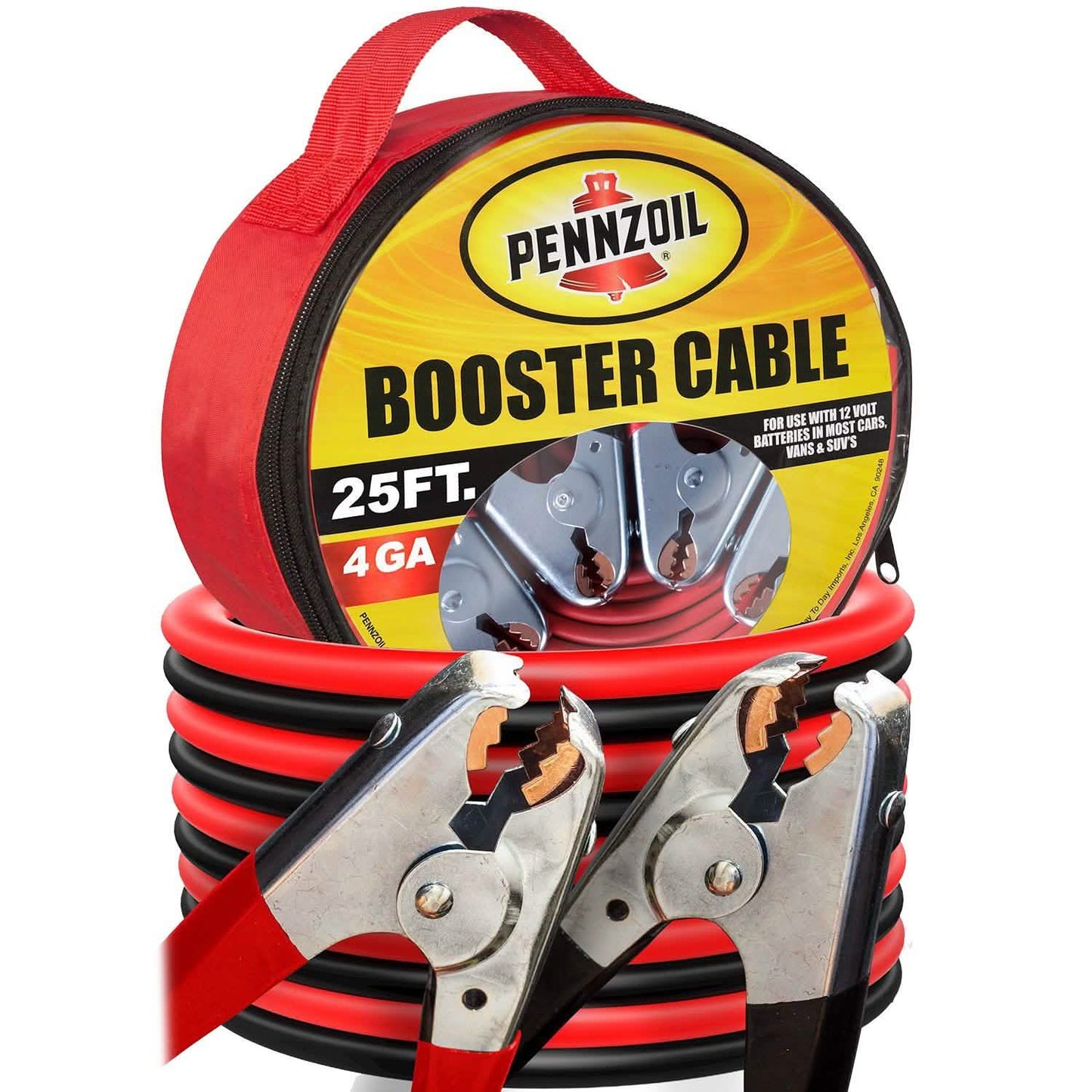 Pennzoil Überbrückungskabel 4 Gauge 7,62 Meter Heavy Duty Starthilfekabel mit Reisetasche