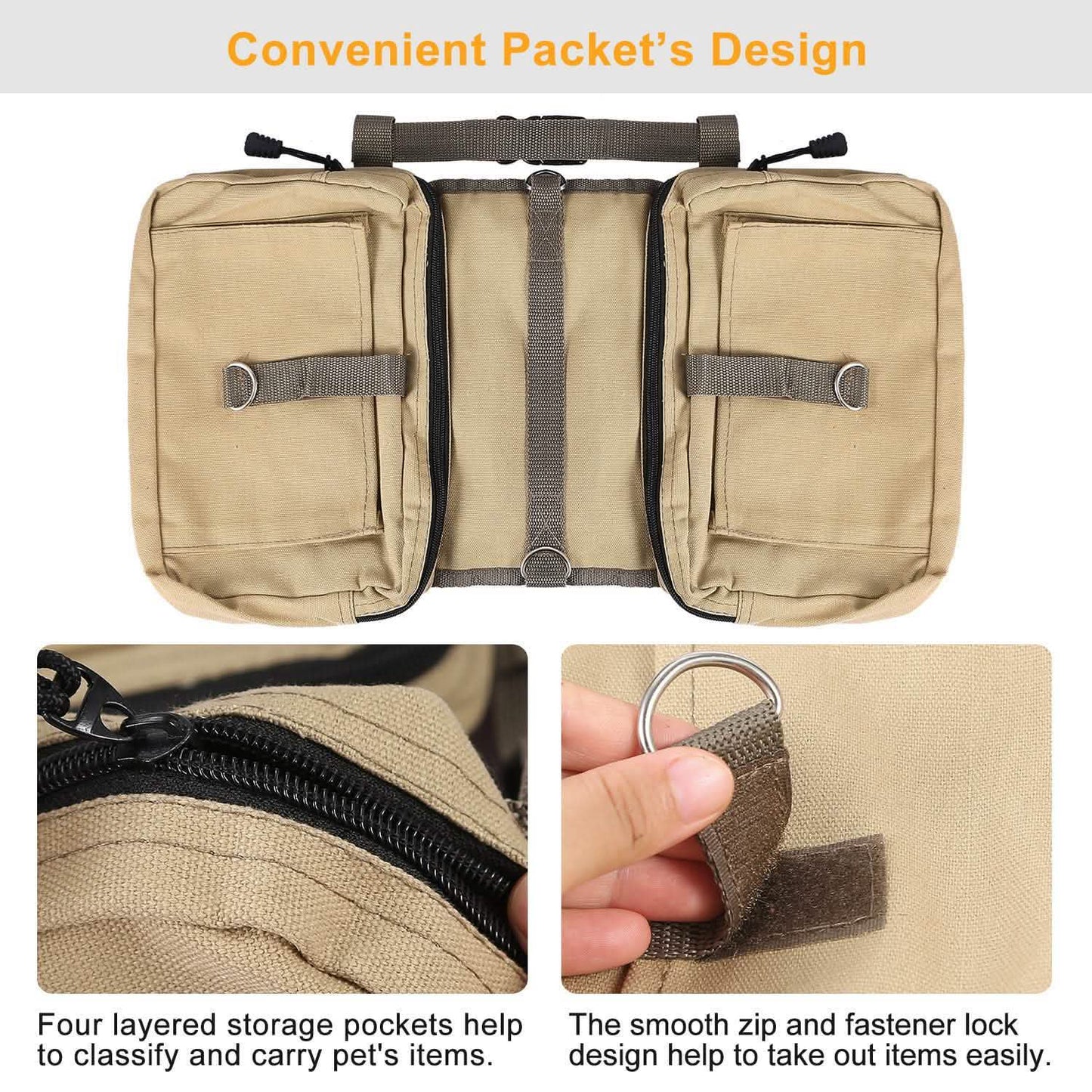 Hunde-Rucksack Wanderrucksack Campingtasche Satteltasche