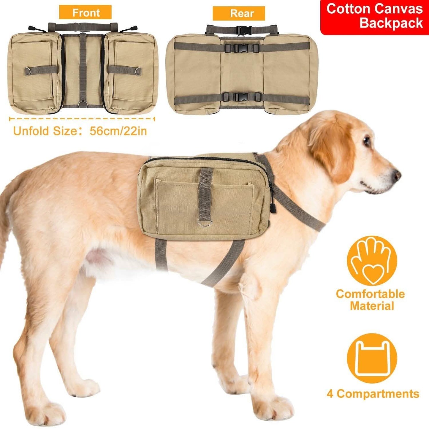 Hunde-Rucksack Wanderrucksack Campingtasche Satteltasche