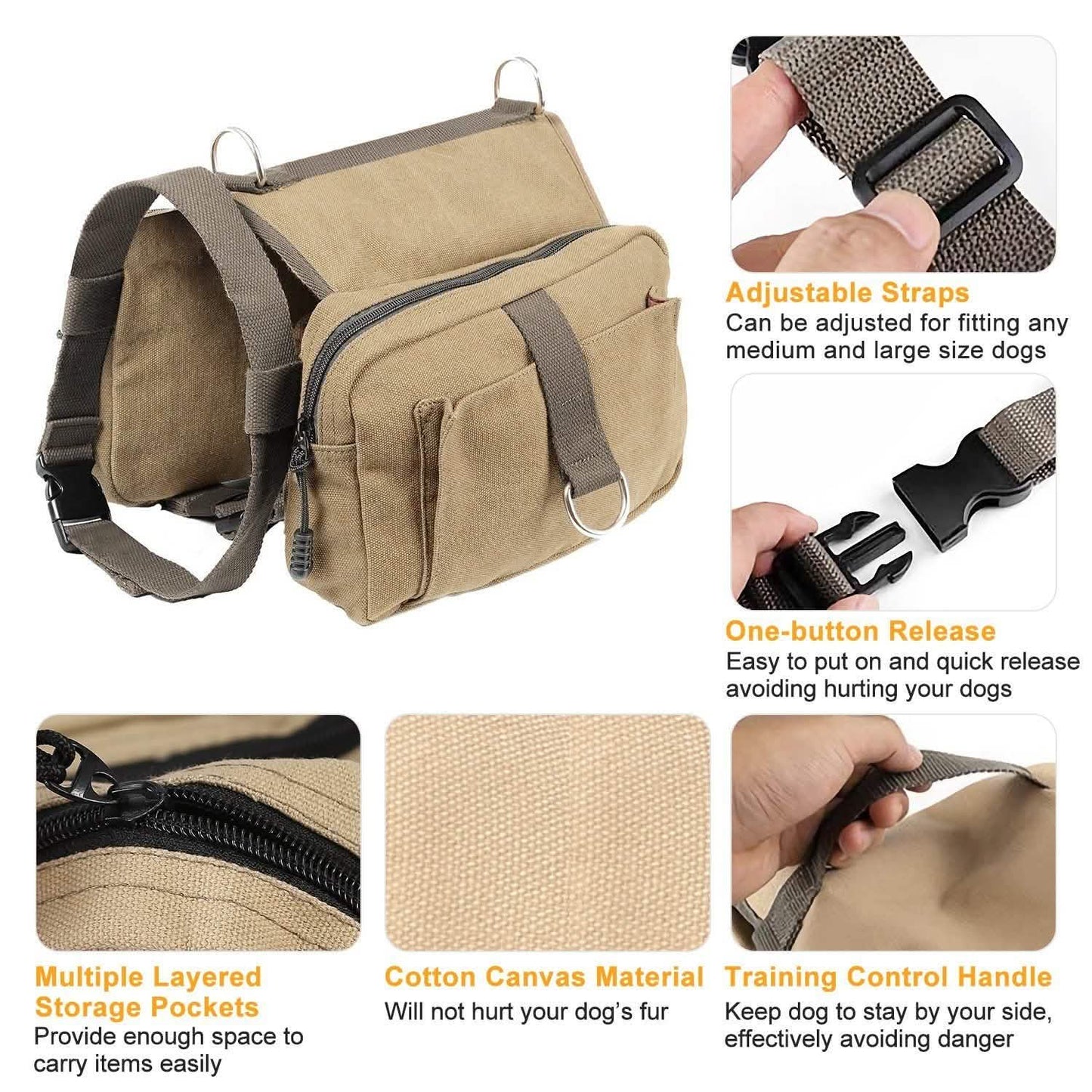 Hunde-Rucksack Wanderrucksack Campingtasche Satteltasche