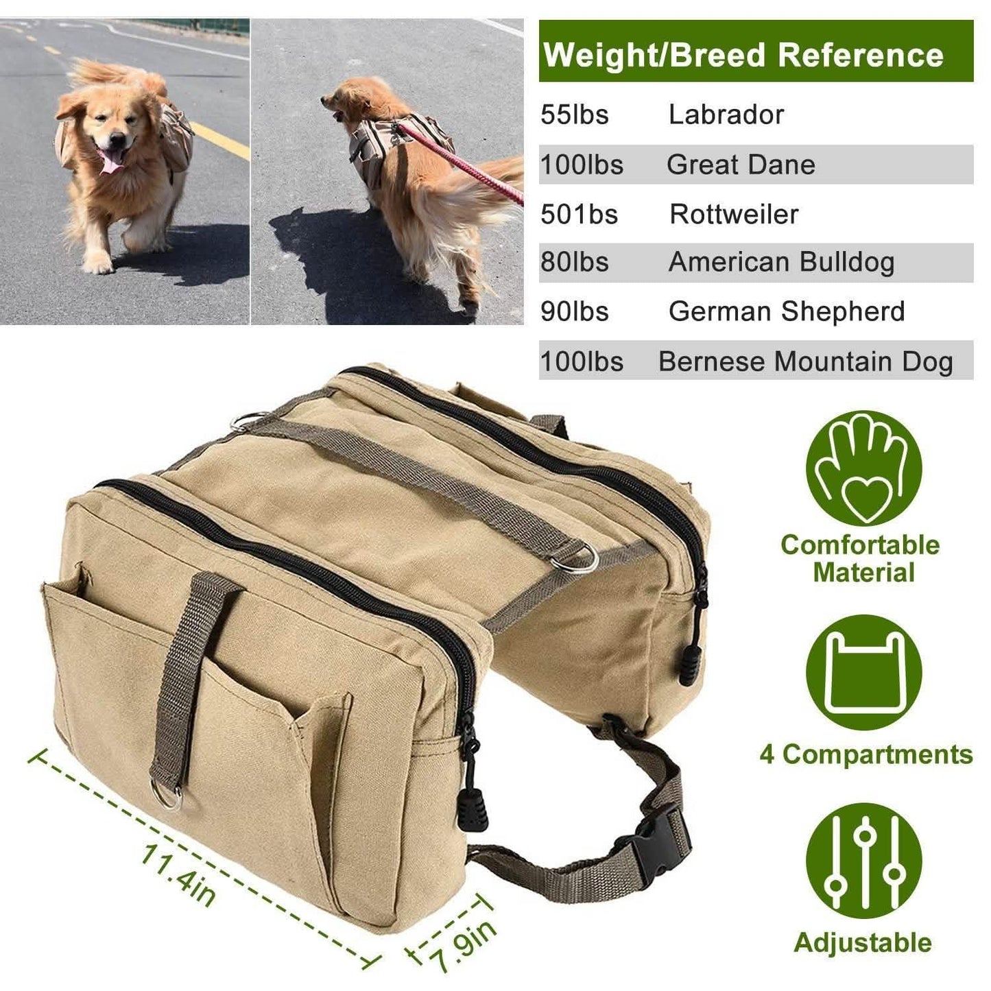 Hunde-Rucksack Wanderrucksack Campingtasche Satteltasche