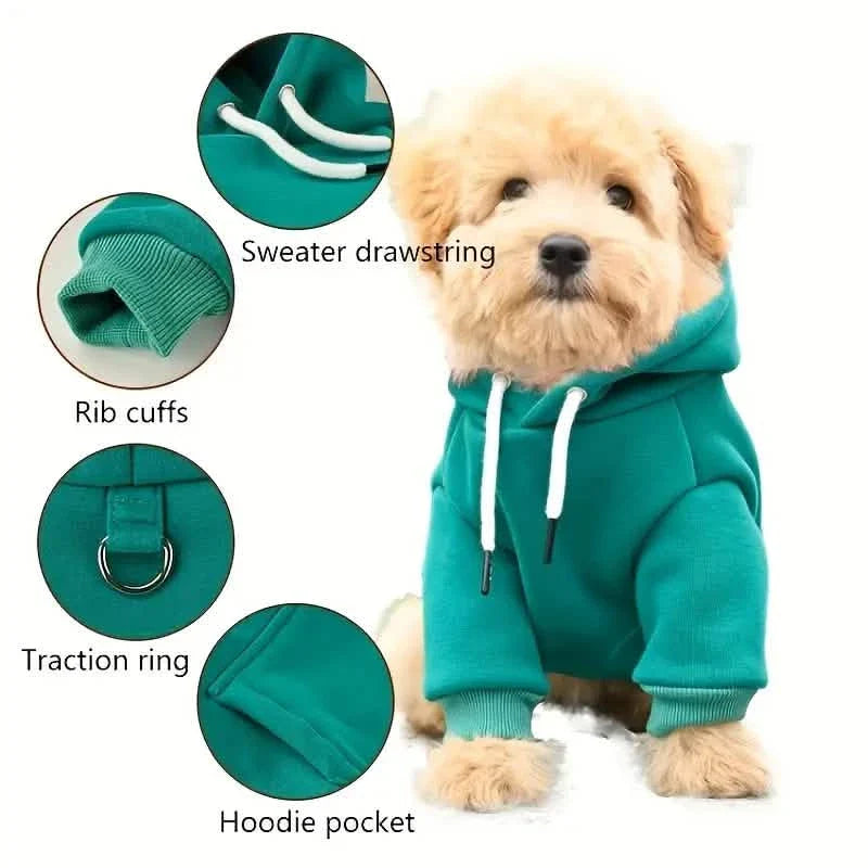 Haustier-Sweatshirt-Hoodie mit Tasche auf dem Rücken für kleine Hunde
