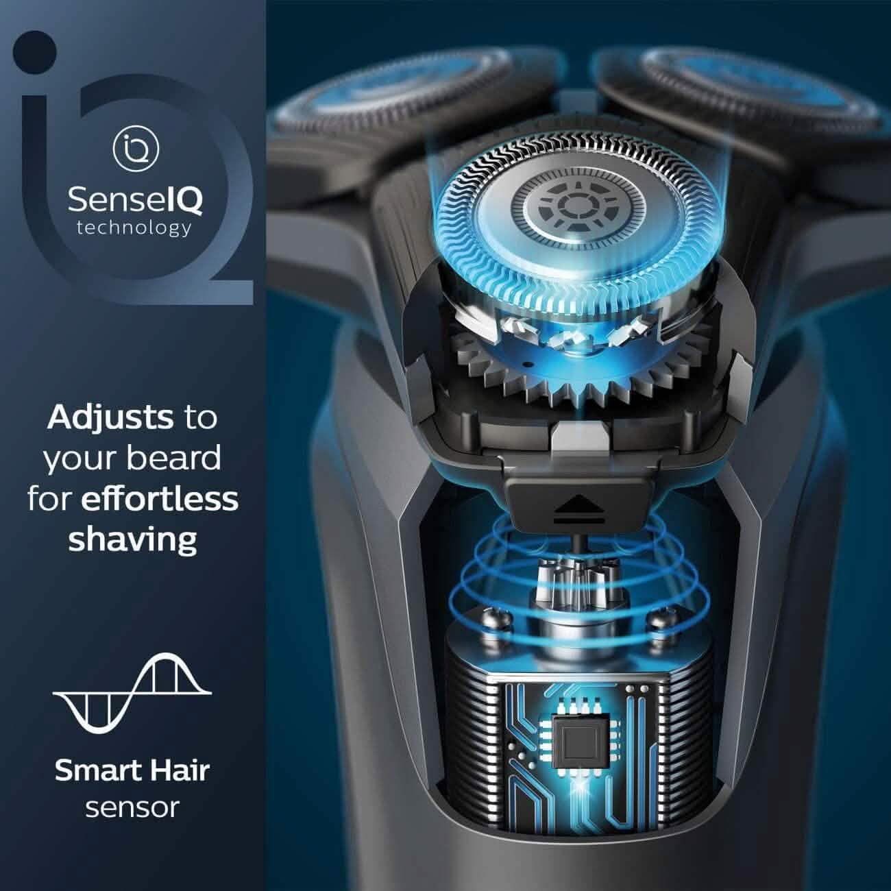 Philips Wet & Dry Shaver Series 5000 mit SkinIQ-Technologie + Scherköpfe, Lade- und Reinigungsstation (Generalüberholt)