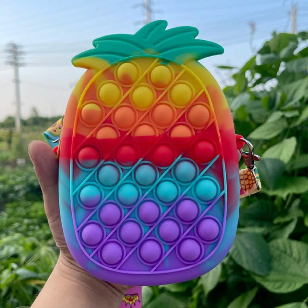 Ananas Push Pop Beutel mit Reißverschluss & Trageriemen