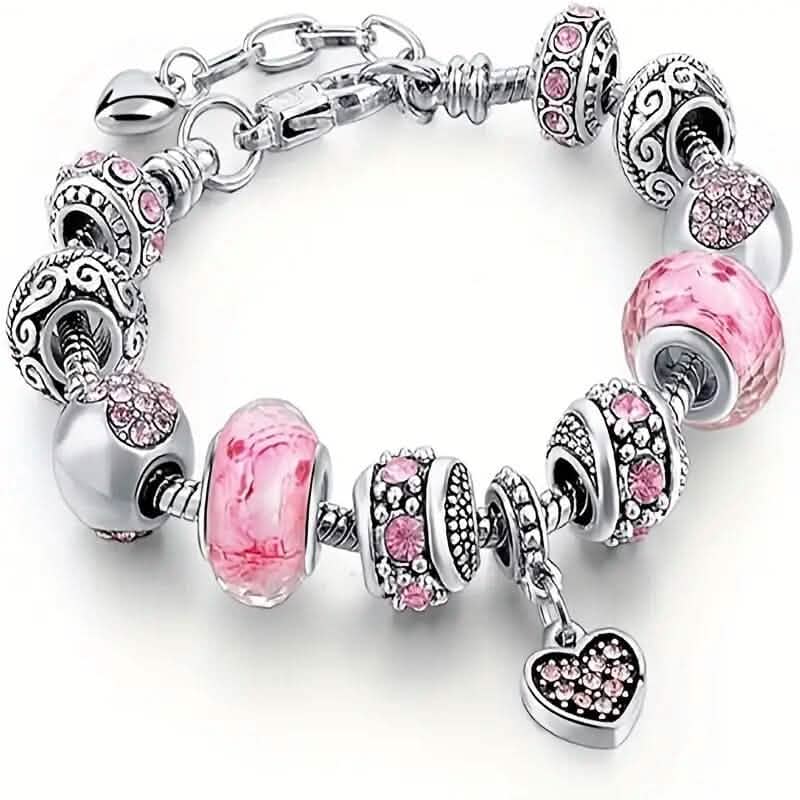 Rosa Herz-Anhänger-Armband