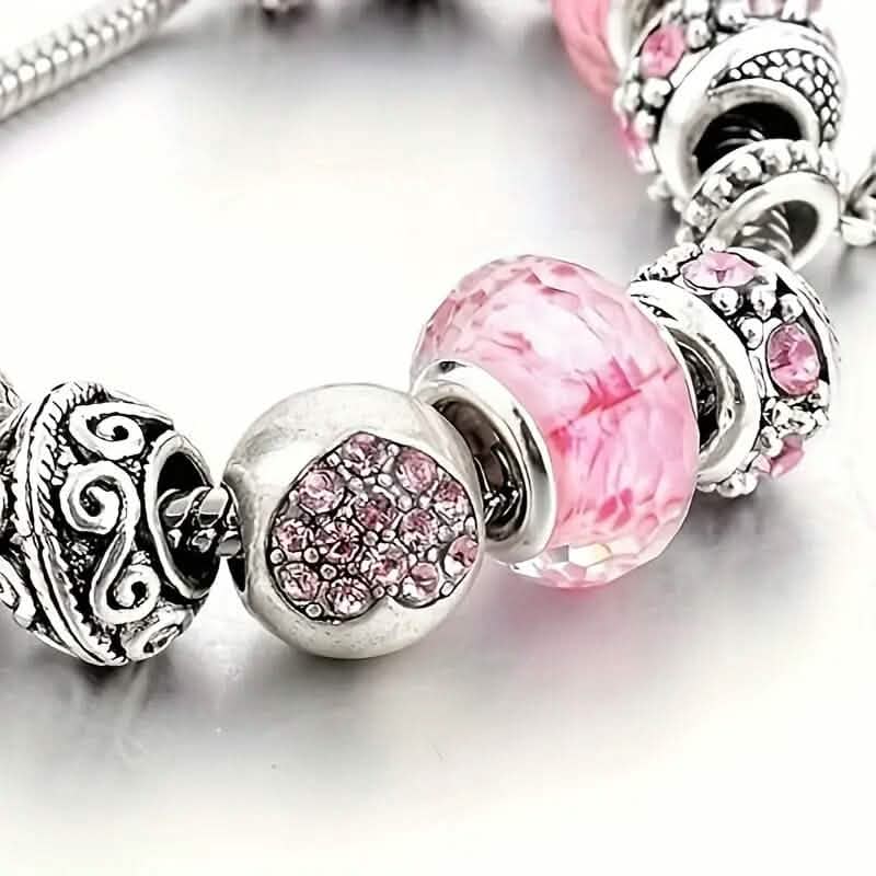 Rosa Herz-Anhänger-Armband