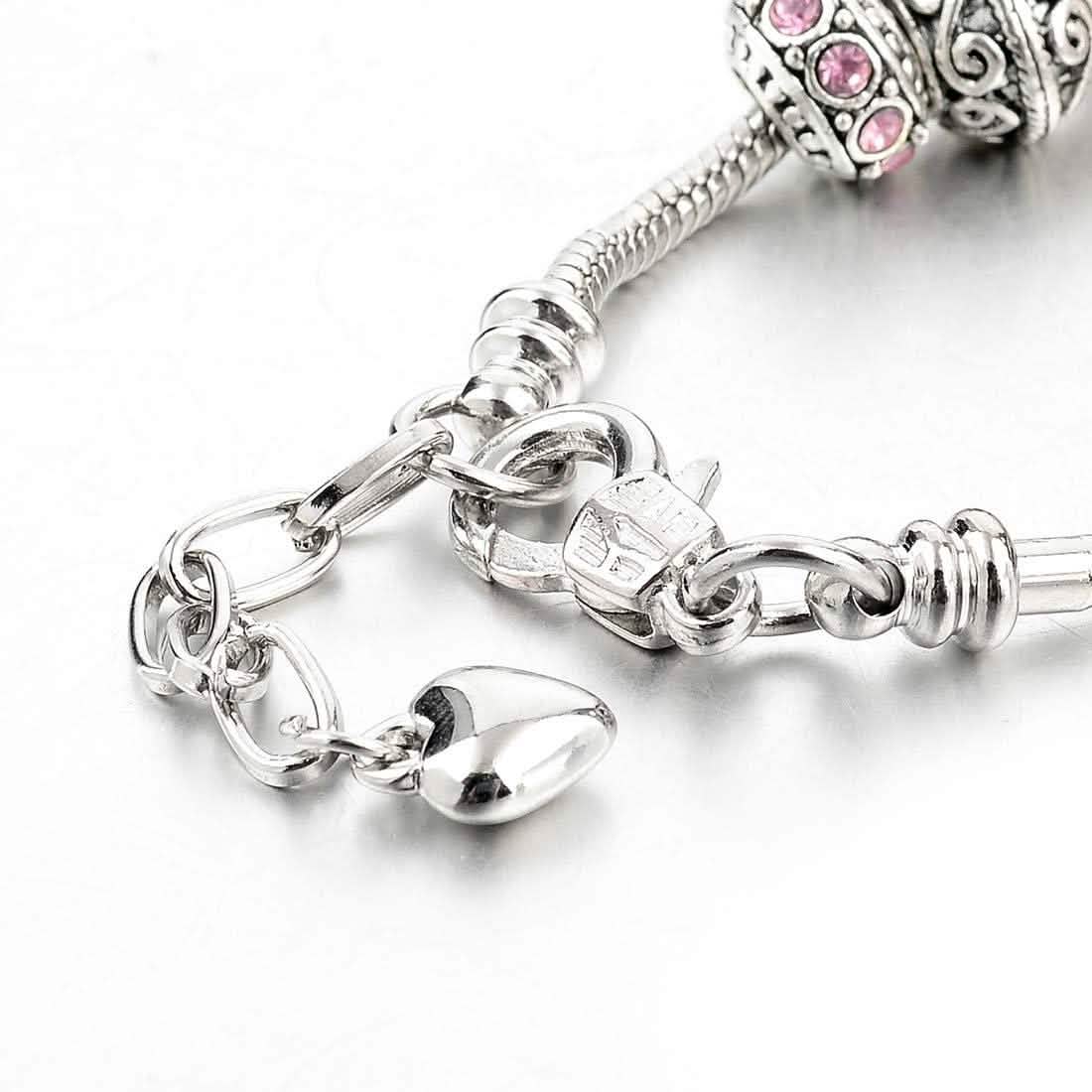 Rosa Swarovski Elements Kristall und Herzanhänger