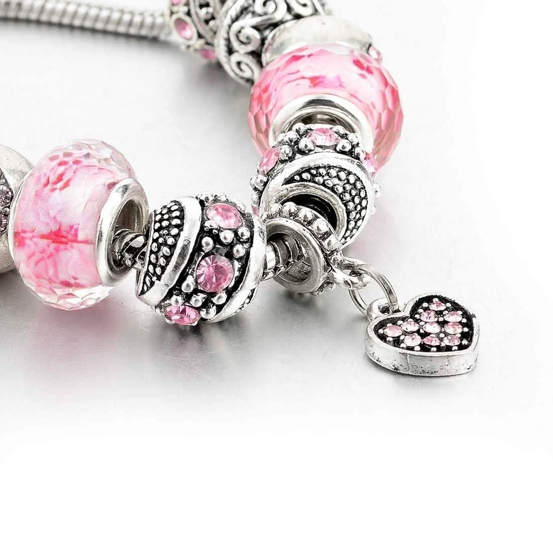 Rosa Swarovski Elements Kristall und Herzanhänger