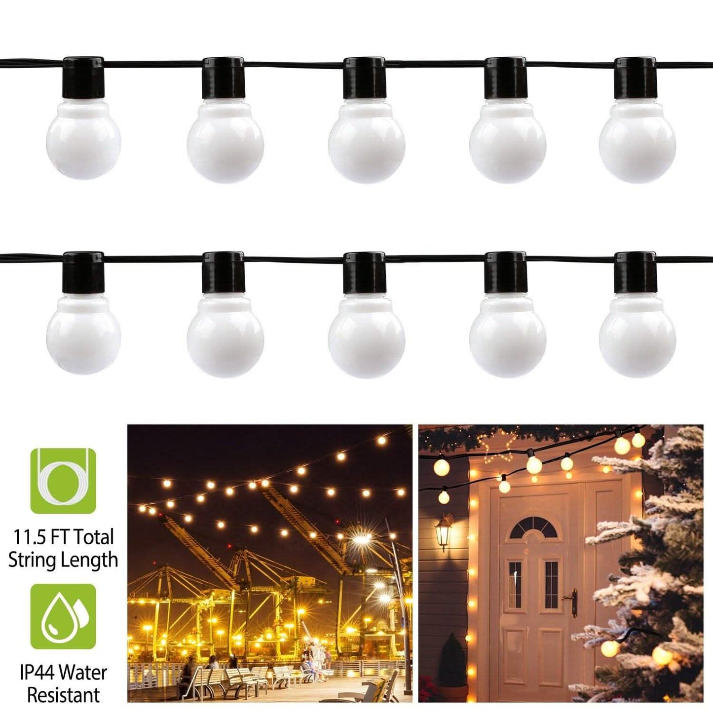 Lichterkette mit Glühbirnen, warmweiß, für den Außenbereich