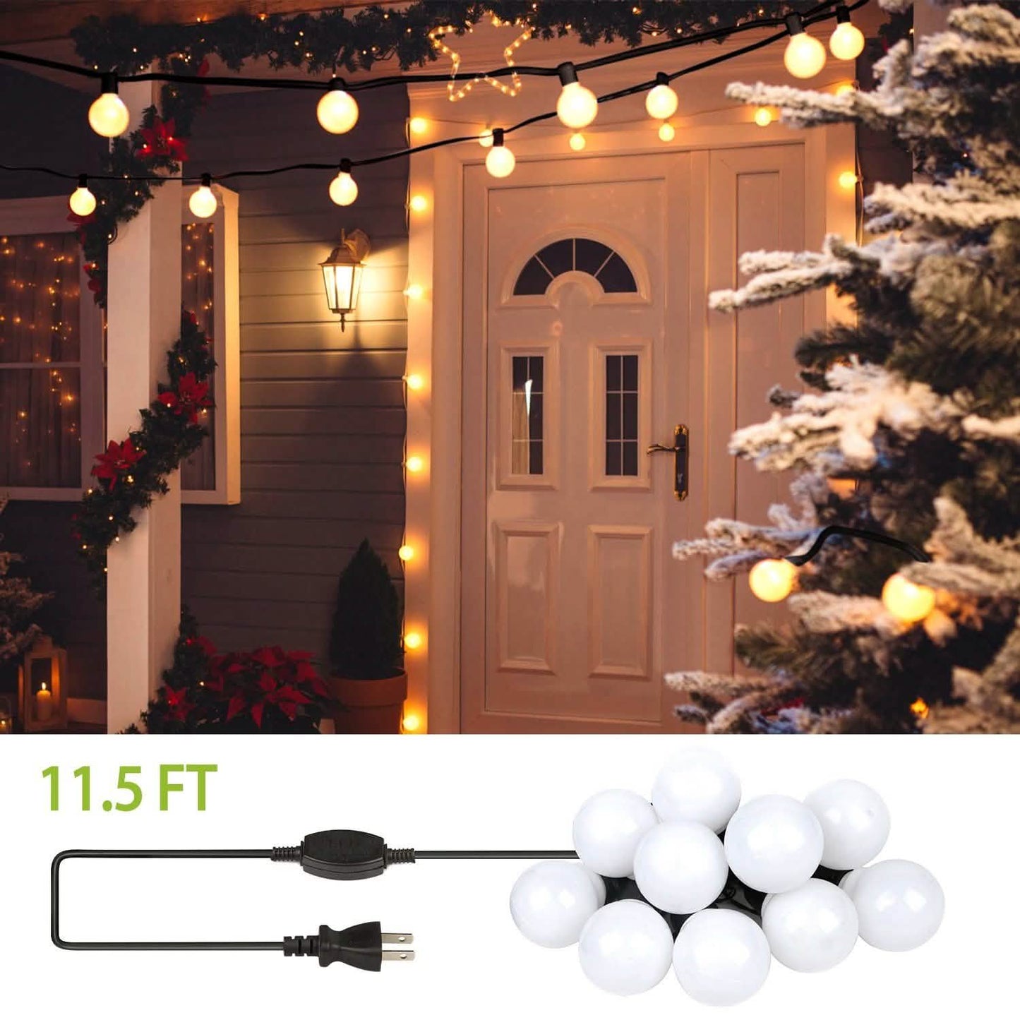 Lichterkette mit Glühbirnen, warmweiß, für den Außenbereich