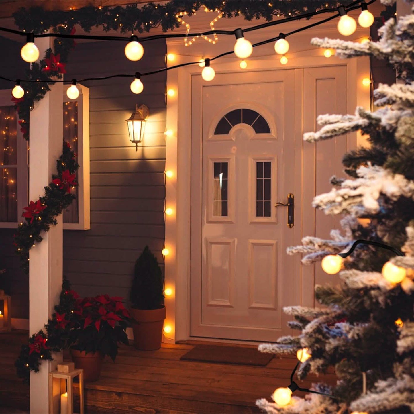 Lichterkette mit Glühbirnen, warmweiß, für den Außenbereich