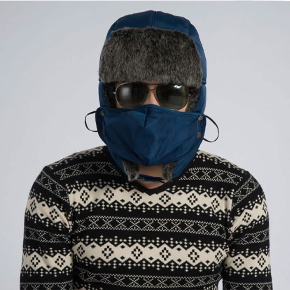 Polarfleece-Mütze mit abnehmbarer Gesichtsmaske