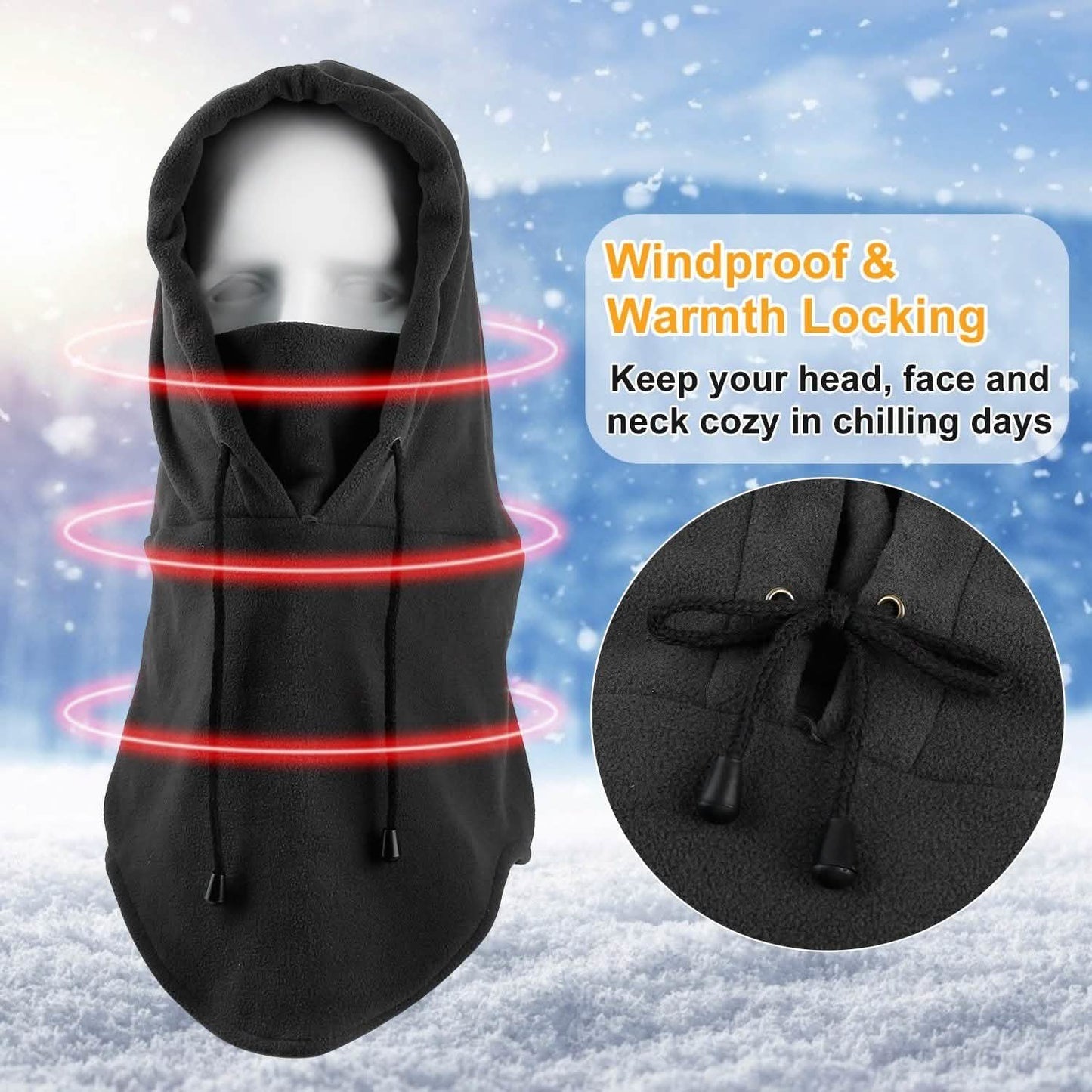 Polarfleece Sturmhaube Winter Thermo Balaclava Mütze