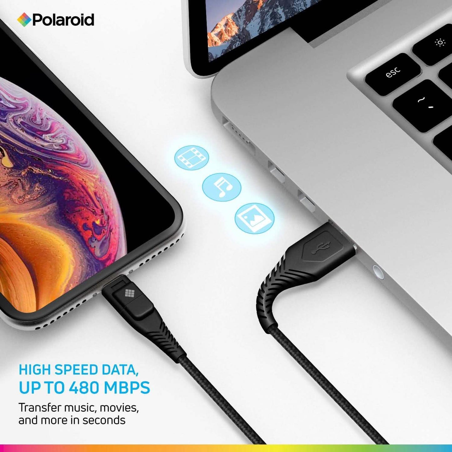 Polaroid Apple MFi zertifiziertes 1,5 m Lightning-Kabel