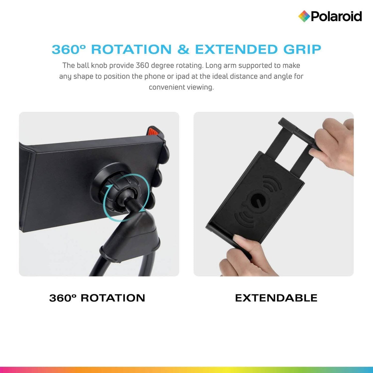 Polaroid Schwanenhals-Handyhalter, flexibler freihändiger Smartphone-Halter