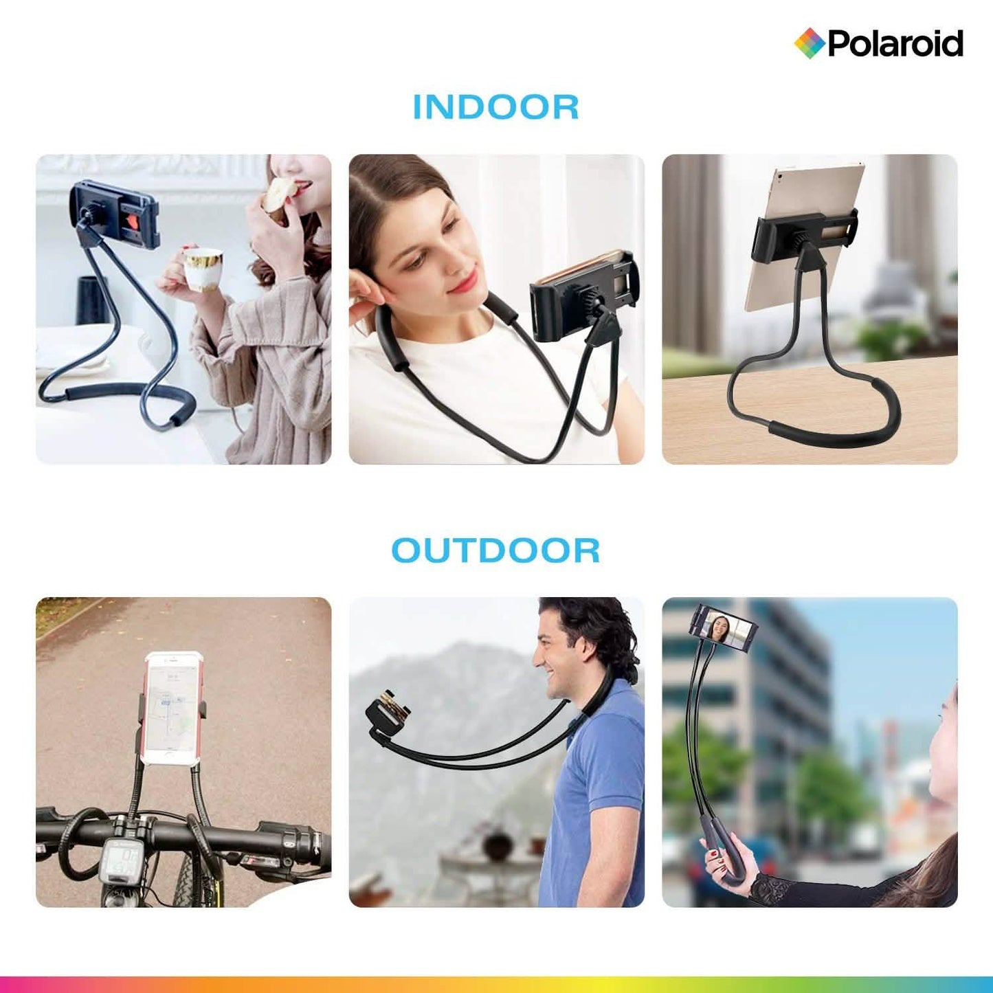 Polaroid Schwanenhals-Handyhalter, flexibler freihändiger Smartphone-Halter