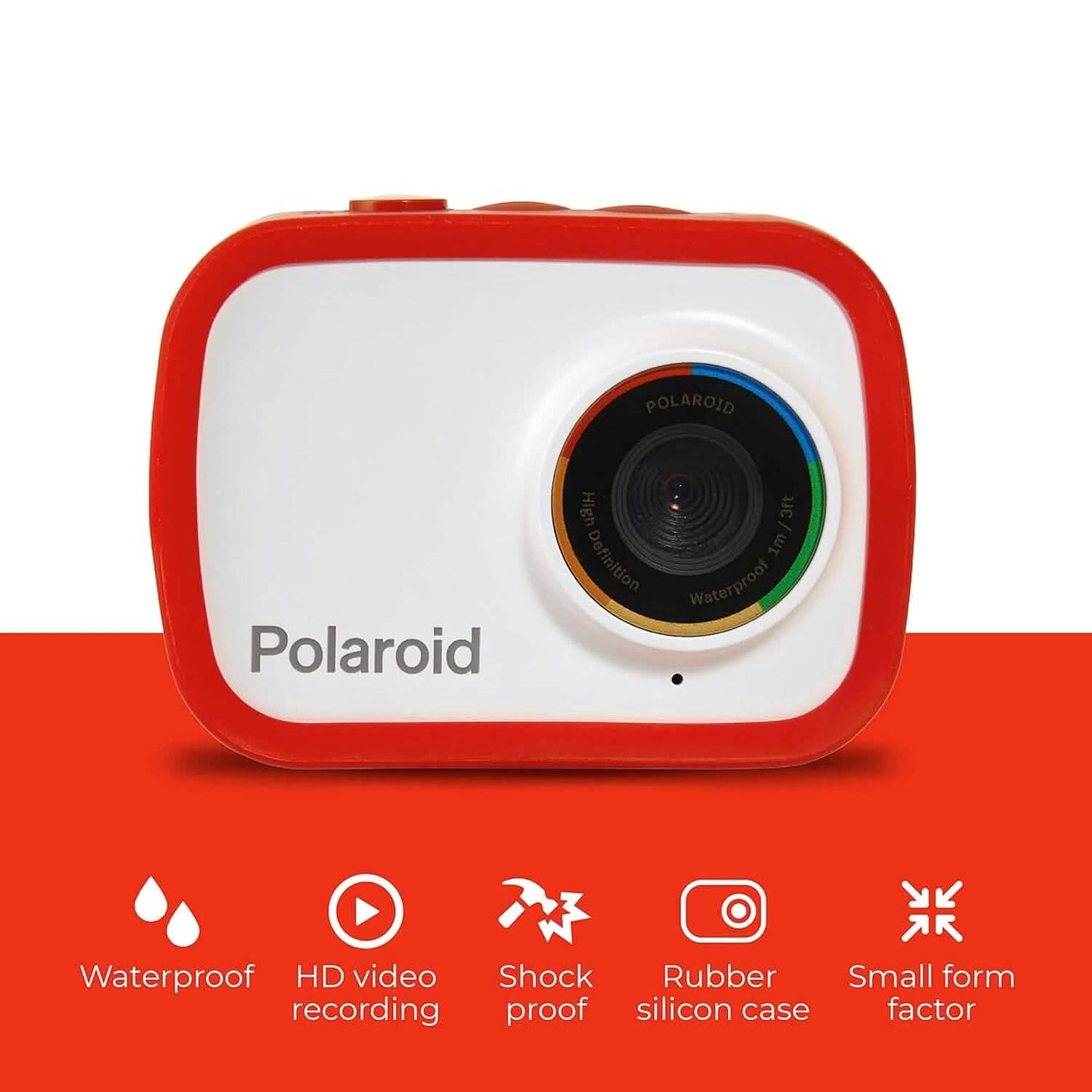 Polaroid Sport Action Camcorder 720p 12.1mp, wasserdichte Videokamera mit eingebautem Akku und Montagezubehör, (erneuert)