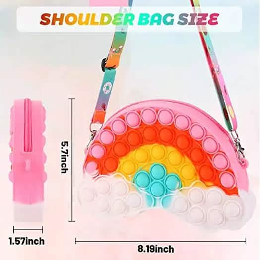 Pop Fidget Toys Regenbogen-Schultertasche