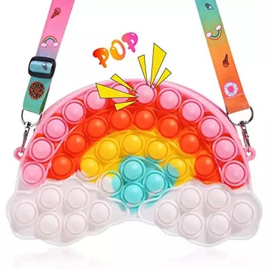 Pop Fidget Toys Regenbogen-Schultertasche