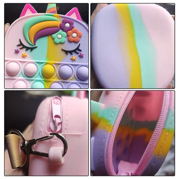 Pop-Einhorn-Geldbörsen-Fidget-Spielzeuge für Mädchen