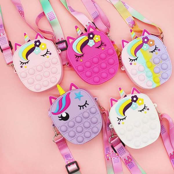 Pop-Einhorn-Geldbörsen-Fidget-Spielzeuge für Mädchen