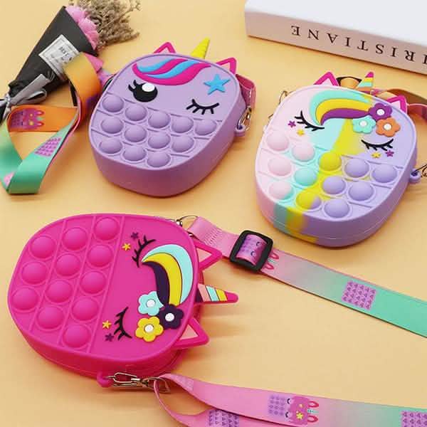 Pop-Einhorn-Geldbörsen-Fidget-Spielzeuge für Mädchen