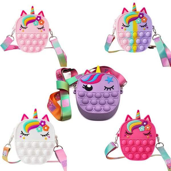 Pop-Einhorn-Geldbörsen-Fidget-Spielzeuge für Mädchen